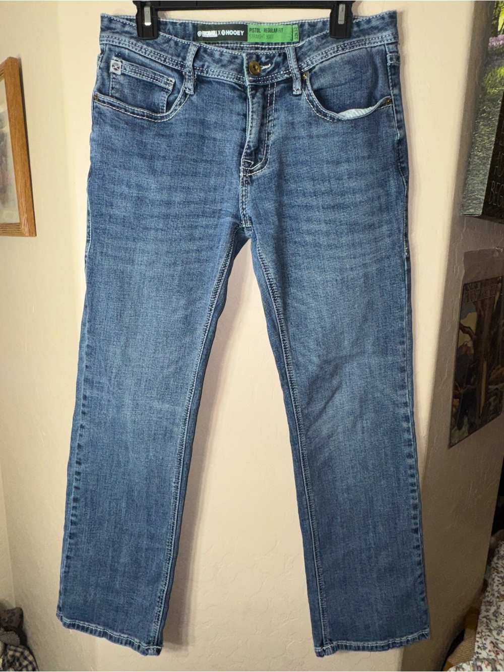 Rock & Roll Denim x Hooey Pistol Regular Fit Straight Boot Western Jeans 32x32